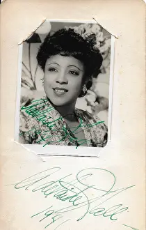 Adelaide Hall autographed page
