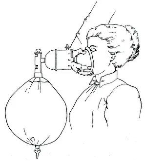 Anaesthetics: Administering gas and ether to a patient in a