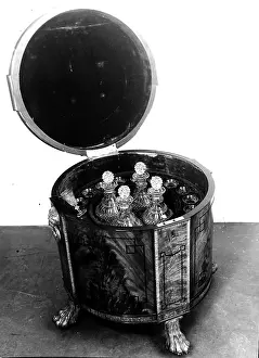 Decanters: Admiral Nelson's mahogany cellorette