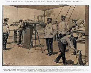 Admiral Togo on board his flagship, Mikasa