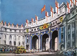 Admiralty Arch decorated for the Coronation, 1953