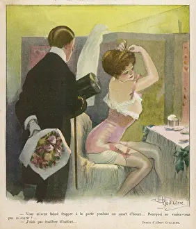Backstage: ADMIRER WITH BOUQUET