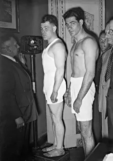 Rivals: Adolf Heuser and Norman Tomasulo weighing in, 1936