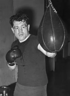 Punching: Adolf Heuser training at the punching bag, 1941
