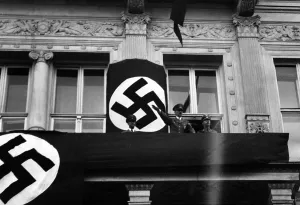 Frick: Adolf Hitler during the annexation of Austria