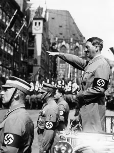 Troopers: Adolf Hitler attends a parade 1935