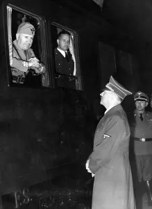 Schaub: Adolf Hitler with Benito Mussolini, 1940