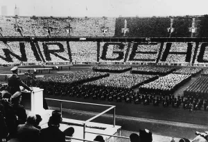 Choreography: Adolf Hitler in the Berlin Olympic Stadium on May 1, 193