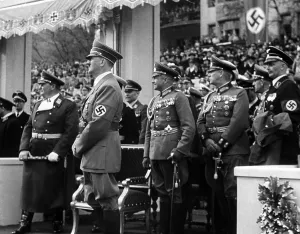 Principle: Adolf Hitler during his birthday parade, 1939