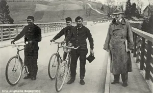 Sweepers: Adolf Hitler on a bridge with chimney sweepers