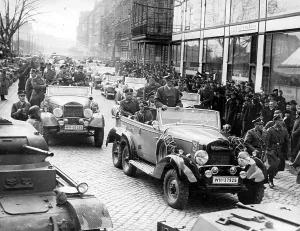 Escorted: Adolf Hitler in Bruenn / Czechoslovakia, 1939
