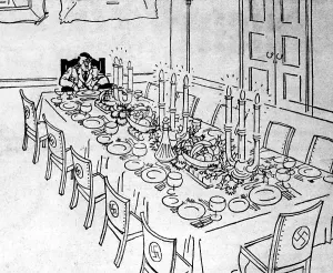 Publishes: Adolf Hitler caricature