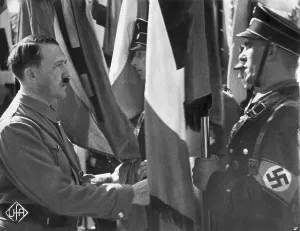 Relic: Adolf Hitler at a ceremony in which new flags were conse