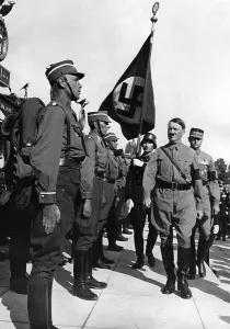 Troopers: Adolf Hitler consecrates SA flags, 1936