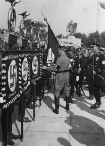 Standards: Adolf Hitler at the consecration of the Blood
