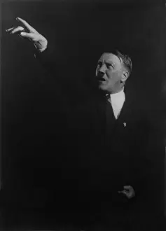 Rehearsed: Adolf Hitler in dramatic oratorical pose. He rehearsed