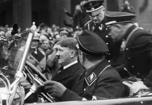 Kempka: Adolf Hitler with driver Erich Kempka, 1934