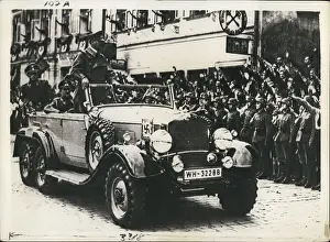 Ceded: Adolf Hitler driving through Asch, Czechoslovakia