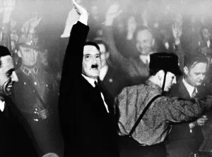 Campaigning: Adolf Hitler during an election campaign at the Berlin S