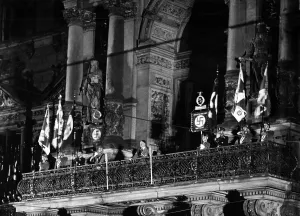 Hindenburgs: Adolf Hitler during his election speech in Hamburg on th