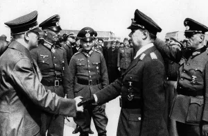 Evere: Adolf Hitler greets Albert Kesselring, 1940