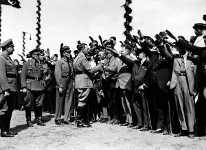 Handicapped: Adolf Hitler greets blind veterans 1934