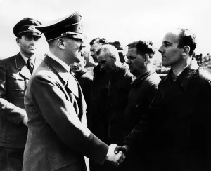 Homefront: Adolf Hitler greets workers of an armament factory, 1942
