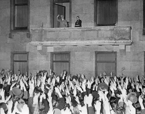 Annexation: Adolf Hitler and Herman Goering on the balcony
