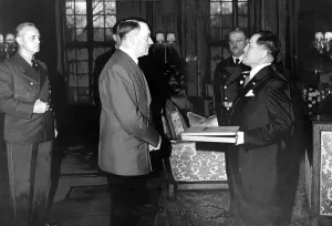 Oshima: Adolf Hitler with Hiroshi Oshima, Berlin, WW2
