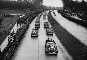 Gesticulating: Adolf Hitler at the inauguration of the Reich highway from D