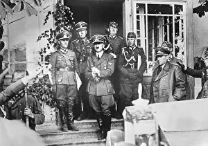 Lcgr1405: Adolf Hitler leaving his overnight quarters at