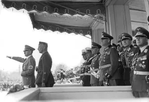 Detachments: Adolf Hitler at march past of German troops