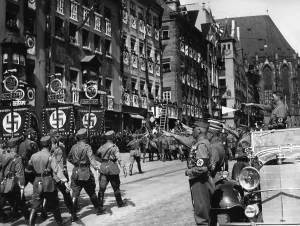 Standards: Adolf Hitler at the march of the standards