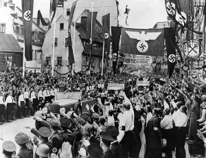 Fuehrer: Adolf Hitler marching in to Carlsbad, 1938