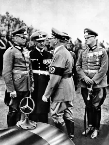 Infantery: Adolf Hitler with military Commander at the party rally