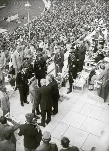 Hedin: Adolf Hitler at the olympic Stadium in Berlin