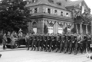Mutschmann: Adolf Hitler at parade of Saxon SA-formations, Dresden