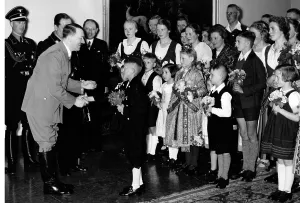 Congratulate: Adolf Hitler receives well-wishers