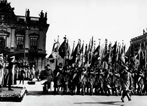Reichskanzler: Adolf Hitler at regimental parade, Berlin, WW2