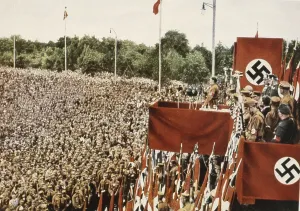 Rhine Westphalia: Adolf Hitler at the SA rally in Dortmund, 1933