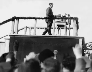 Loyalty: Adolf Hitler at a Saar rally, 1934