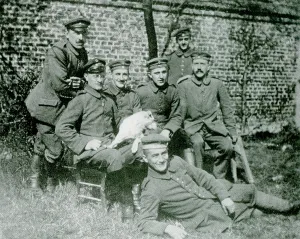 Fellow: Adolf Hitler, seated on the right, with fellow