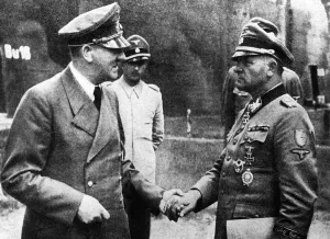 Quartier: Adolf Hitler with Sepp Dietrich at the Fahrer main quart