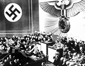 Reichskanzler: Adolf Hitler speaking in the Reichstag, Berlin