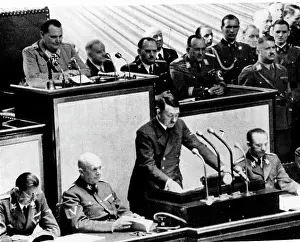 Cited: Adolf Hitler speaking in the Reichstag, Berlin