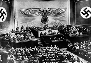 Reichskanzler: Adolf Hitler speaking in the Reichstag, Berlin