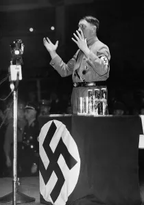 Gesticulating: Adolf Hitler during a speech, 1933