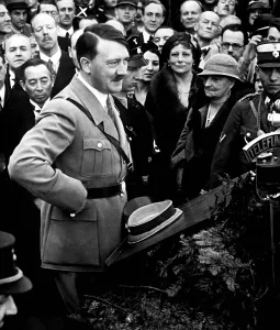 Finishing: Adolf Hitler after a speech, 1934