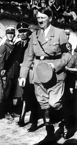 Lectern: Adolf Hitler before a speech, 1934
