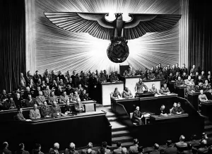 Rosenberg: Adolf Hitler during his speech on the declaration